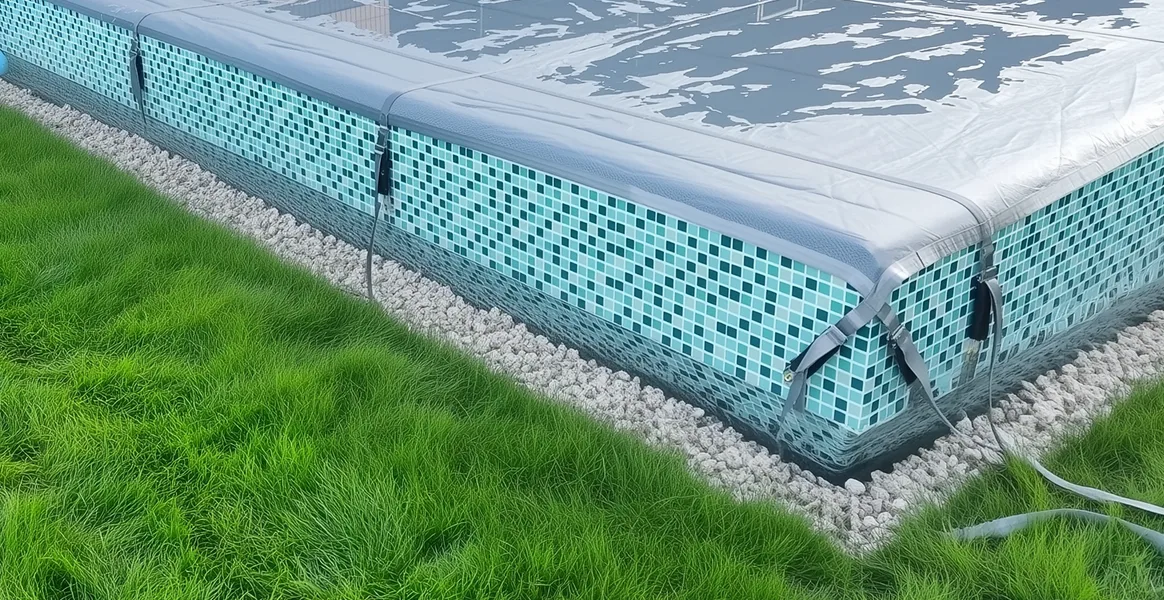 Покрывало для бассейна под снегом — защита зимой в Усть-Илимске